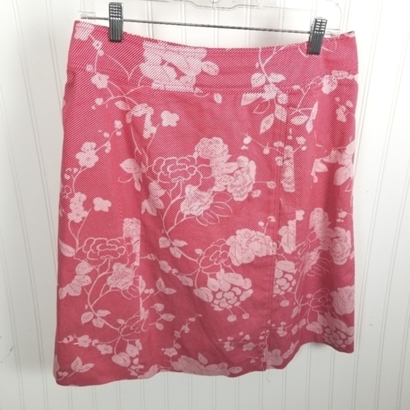 Vintage Skirt Blazer Set Sleeveless Button Collar Wrap Floral Print Red Size 12 - Picture 4 of 16